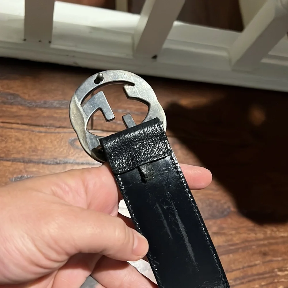 Gucci web accent belt measurements in photos